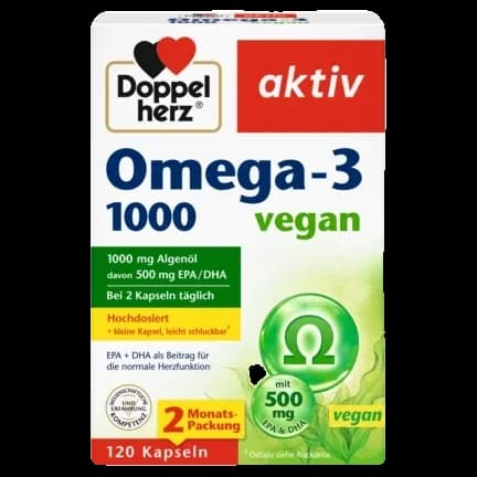 Doppelherz Omega-3 1000 vegan – Produktabbildung des Herstellers
