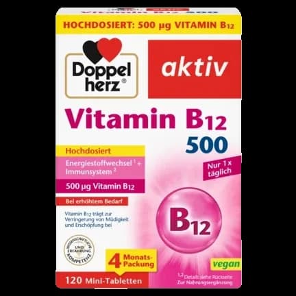 Doppelherz Vitamin B12 500 – Produktabbildung des Herstellers