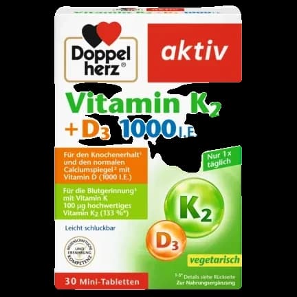 Doppelherz Vitamin K2 plus D3 1000 I.E. – Produktabbildung des Herstellers