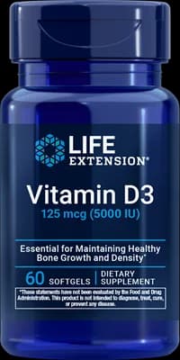 Life Extension Vitamin D3 5000 I.E. – Produktabbildung des Herstellers