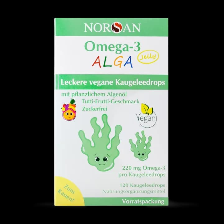 NORSAN Omega-3 ALGA Jelly Vegan 120 – Produktabbildung des Herstellers